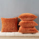 Shaggy Faux Fur Pillow Cover, Burnt Orange, Set of 4, 20"x20"
