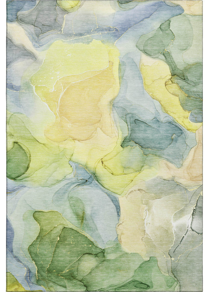 Premium Machine Washable Mayfield AMF504 Yellow 9' x 12' Rug