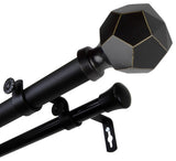 Theobald 1" Double Curtain Rod, Black, 48-84"