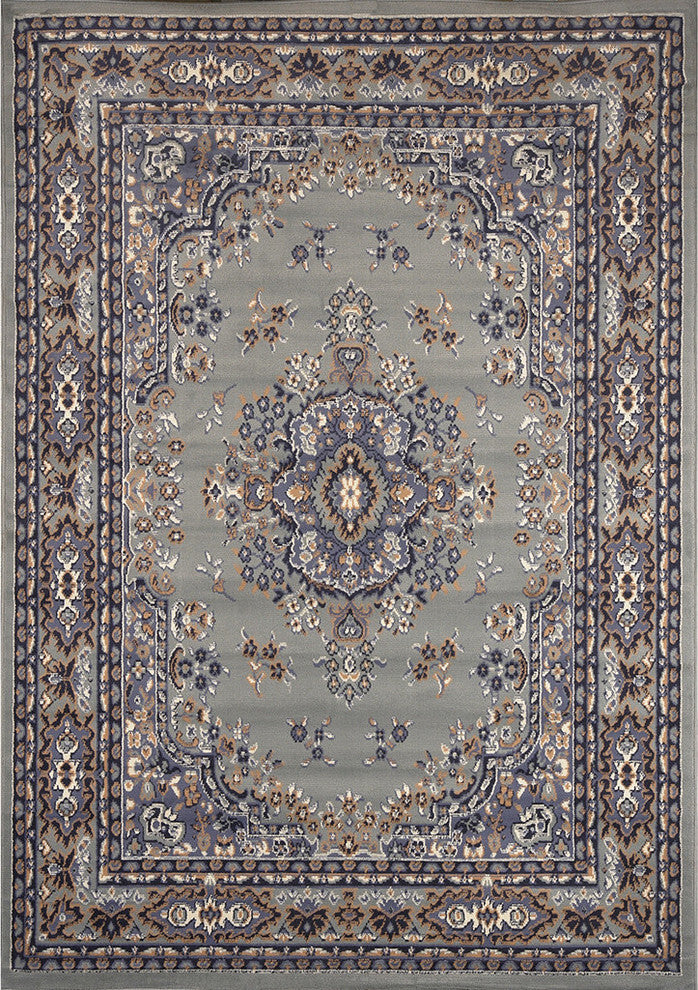 Home Dynamix Premium Sakarya Area Rug 3'7"x5'2", Border Silver