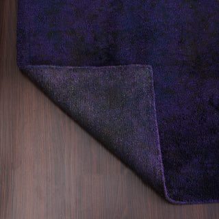 Hand Knotted Loom Silk Area Rug Solid Purple