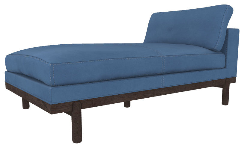 Cantor Leather Chaise, Finish: Ebony, Leather: Indigo Mist