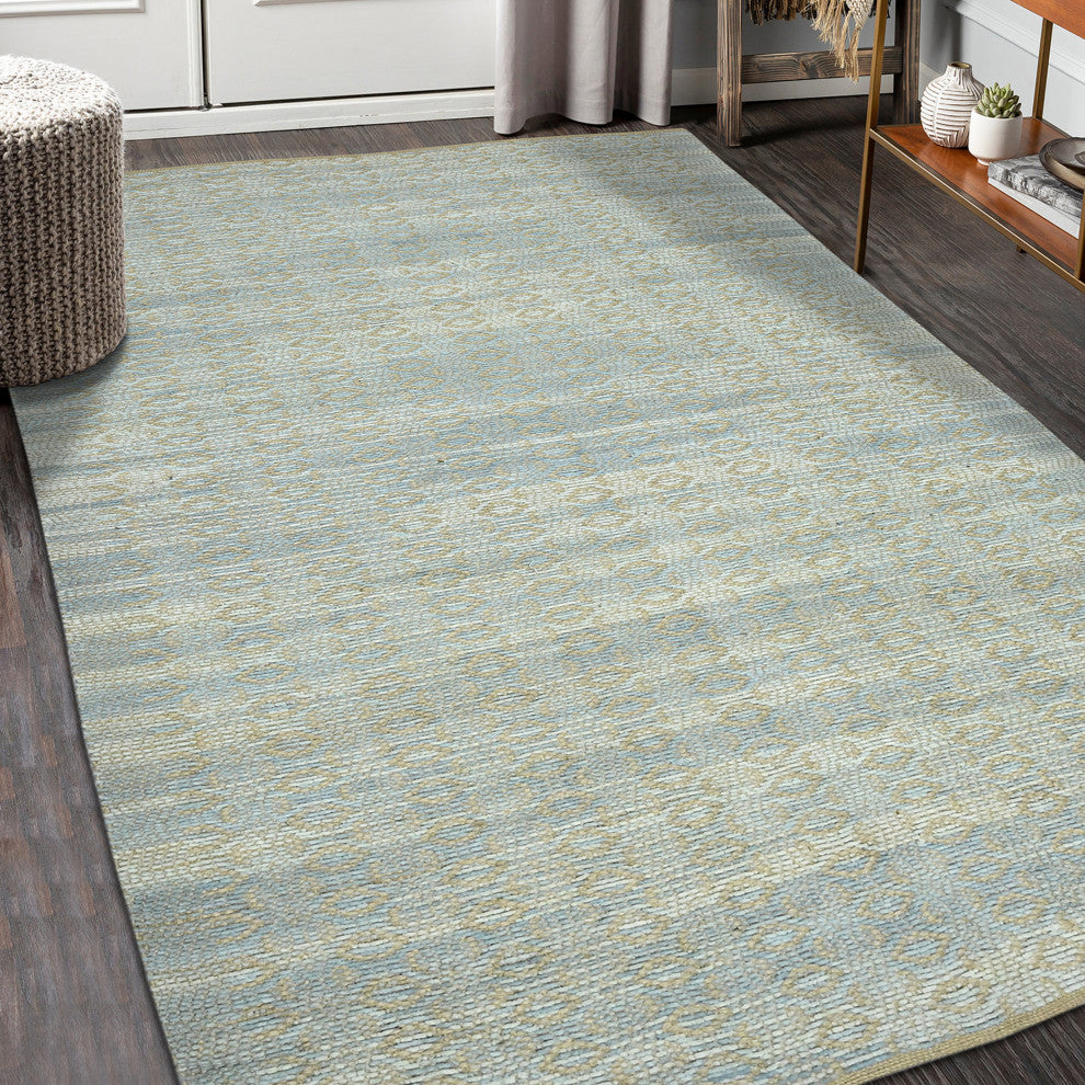 Zola Parquet Area Rug, Light Blue, 5' x 8', Geometric