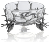 Alberg Stag Head Pewter and Glass Bowl