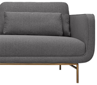 Armen Living Lilou 77" Fabric & Metal Sofa in Gray/Antique Brass