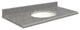 Quartz 49"x19" 1 Sink Vanity Top, Single Faucet Hole, Urban Grey, White Bowl
