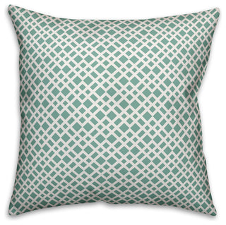 Teal Lattice Pattern Throw Pillow Cover, 20"x20"