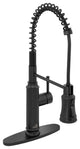 Single-Handle Spring Pull Down Sprayer Kitchen Faucet with Infrared Induction, Matte Black