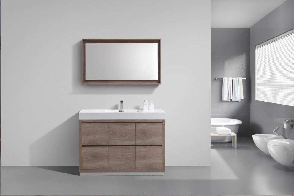 Bliss 48" Butternut Free Standing Modern Bathroom Vanity