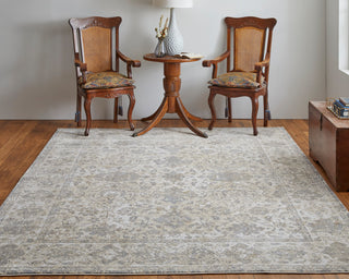 Neoma Traditional Bordered, Ivory/Tan/Gray, 10'x14' Area Rug