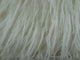Fuzzy Mongolian Fur White Handmade Luxury Pillow, 16"x16"