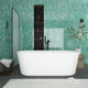 Acrylic Freestanding Soaking Bathtub in White, 59"29"