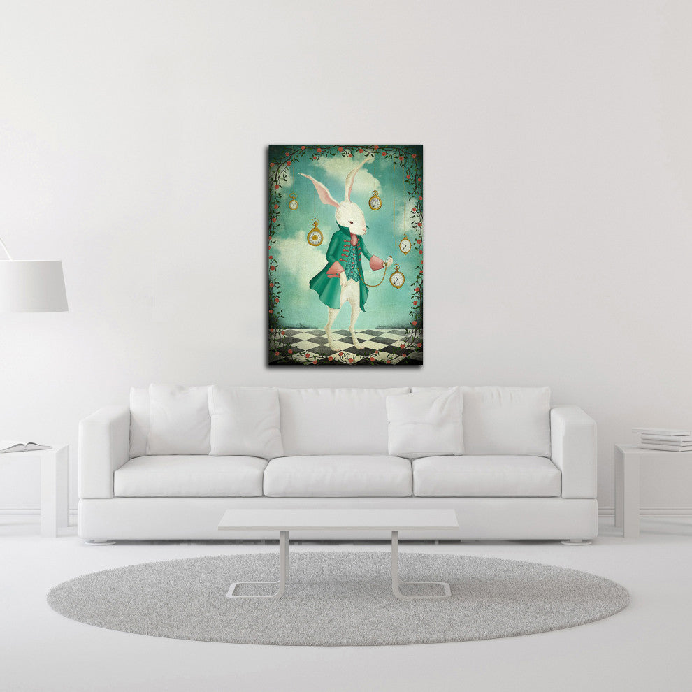 "The White Rabbit" by Maja Lindberg, Print on Canvas, 21"x30"