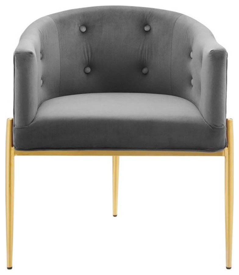 Savour Tufted Performance Velvet Accent Chair-Gray