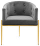 Savour Tufted Performance Velvet Accent Chair-Gray
