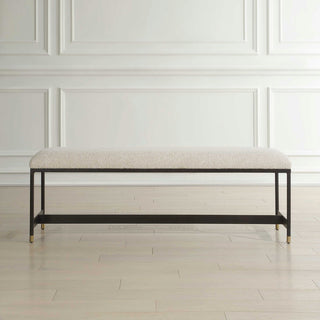 Uttermost Halston Upholstered White Bench