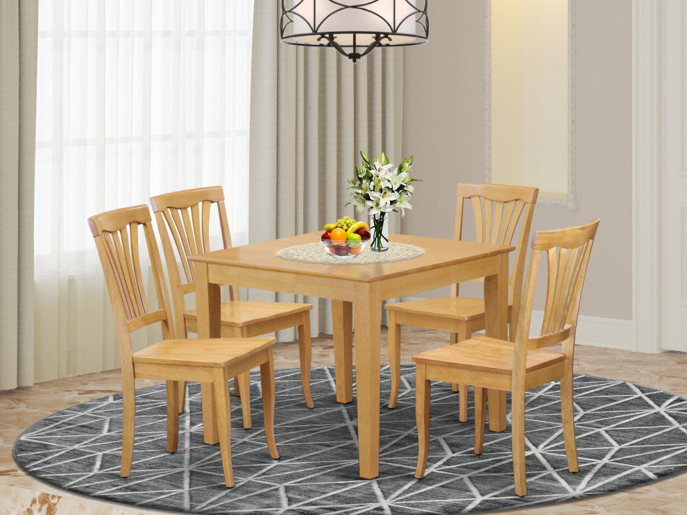 5 Pc Small Kitchen Table, Chairs Set -Square Dinette Table, 4 Kitchen Chairs