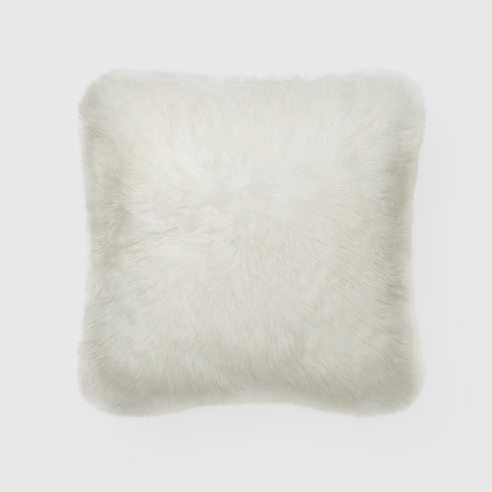 Classic Sheepskin 20"x20" Pillow, Natural Ivory