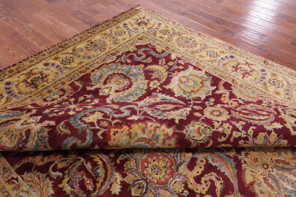 Hand-Knotted Persian Tabriz Wool Rug 9' 1" X 11' 11" Q9029