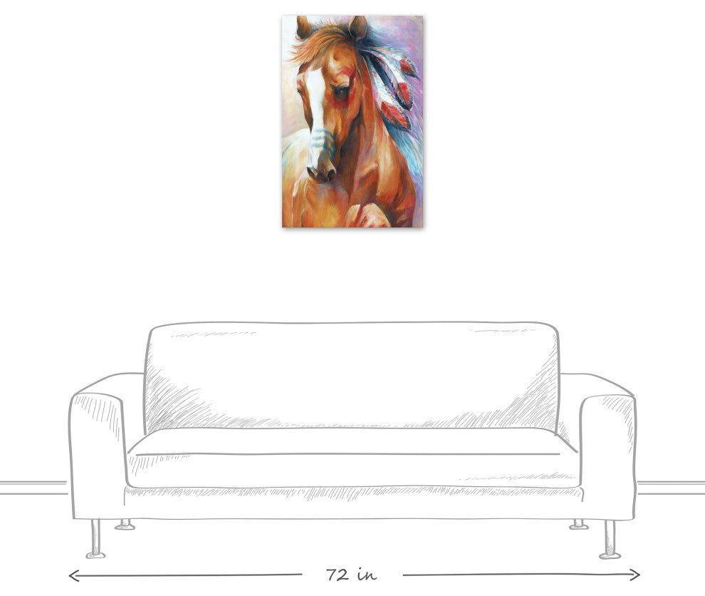 Native American Horse 20x30 Canvas Wall Art