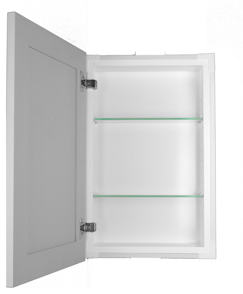 Fruitville Shaker Frameless Recessed Wood Medicine Cabinet, 14x48, Primed Gray