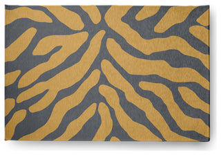 Animal Stripe Fall Design Chenille Area Rug, Gray, 2'x3'