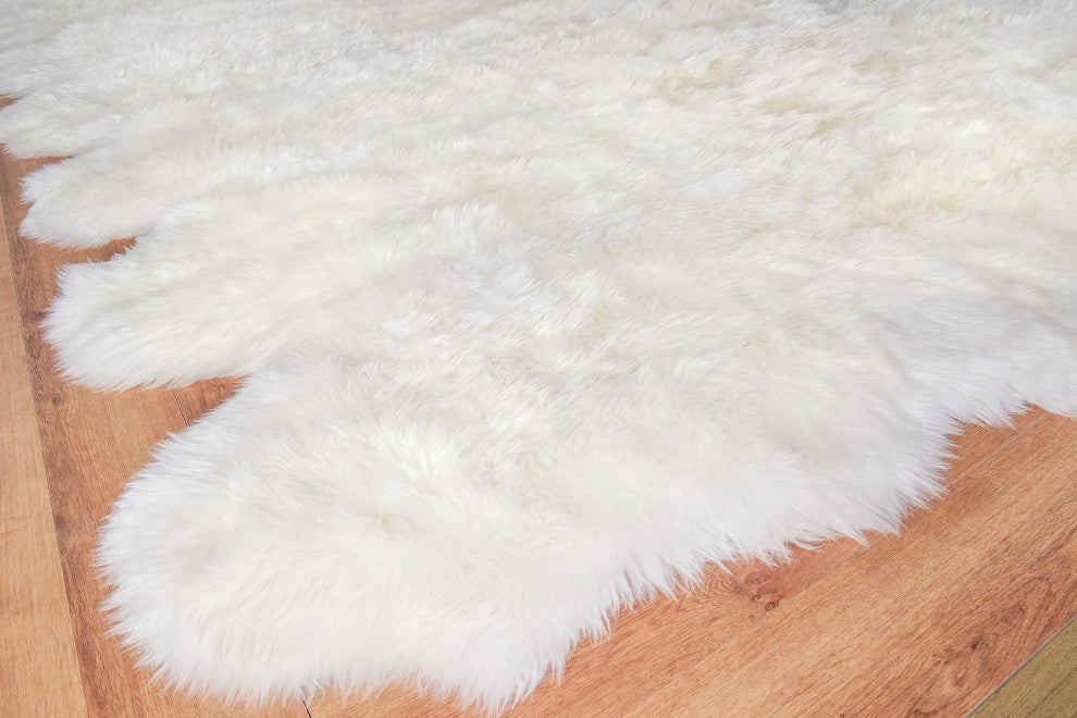 Sheepskin Shag Wool Ivory Area Rug