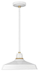 Hinkley Foundry Classic Pendant Barn Light, Gloss White