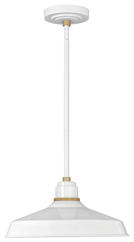 Hinkley Foundry Classic Pendant Barn Light, Gloss White