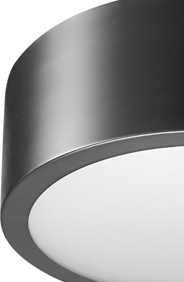Edinburg Black Iron LED Integrated Flush Mount Ceiling Light, Frosted Shade