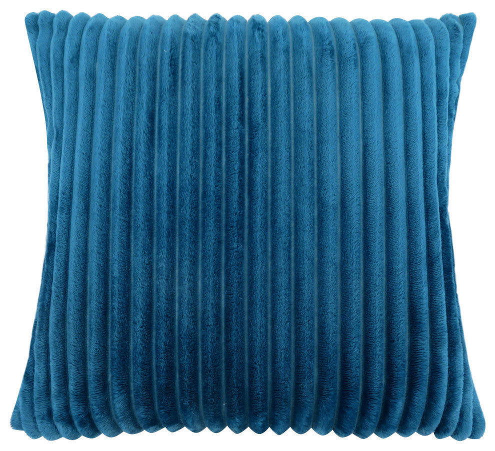 Pillow - 18"X 18" / Blue Ultra Soft Ribbed Style / 1Pc