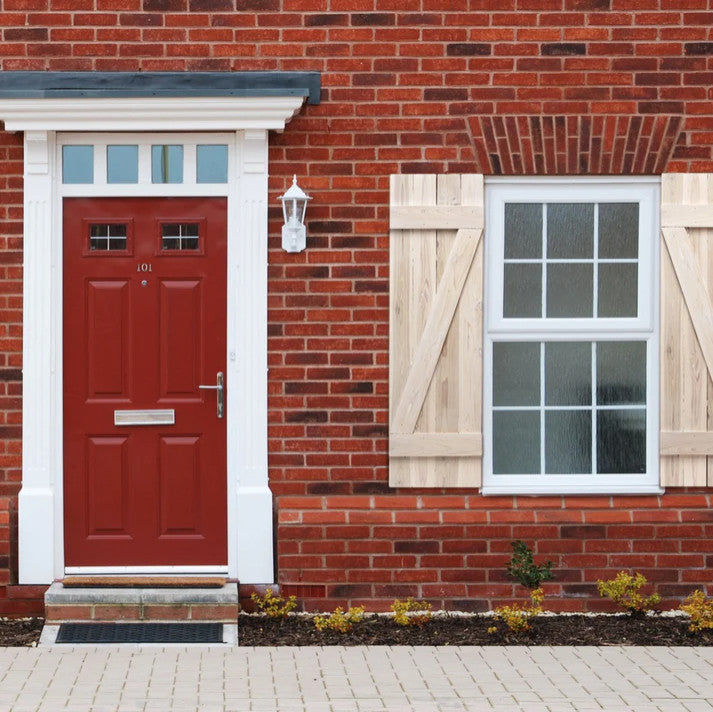 Z Board and Batten Exterior Shutters Pair, Whitewash, 84"