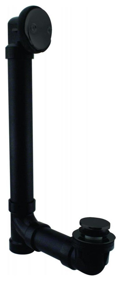 Tip Toe Sch. 40 ABS Bath Waste With Two-Hole Elbow In Powder Coated White, Powder Coated Flat Black
