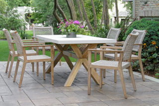 7-Piece Ivory Composite and Eucalyptus Wash Dining Set