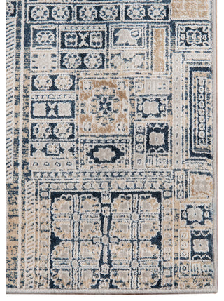 Haleena Inca Navy/Gold Polyester Blend Area Rug, 7'6"x9'6"