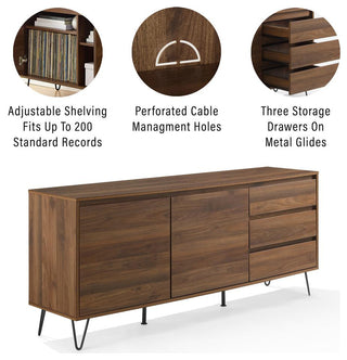 Teagan Record Storage Sideboard Brown Oak