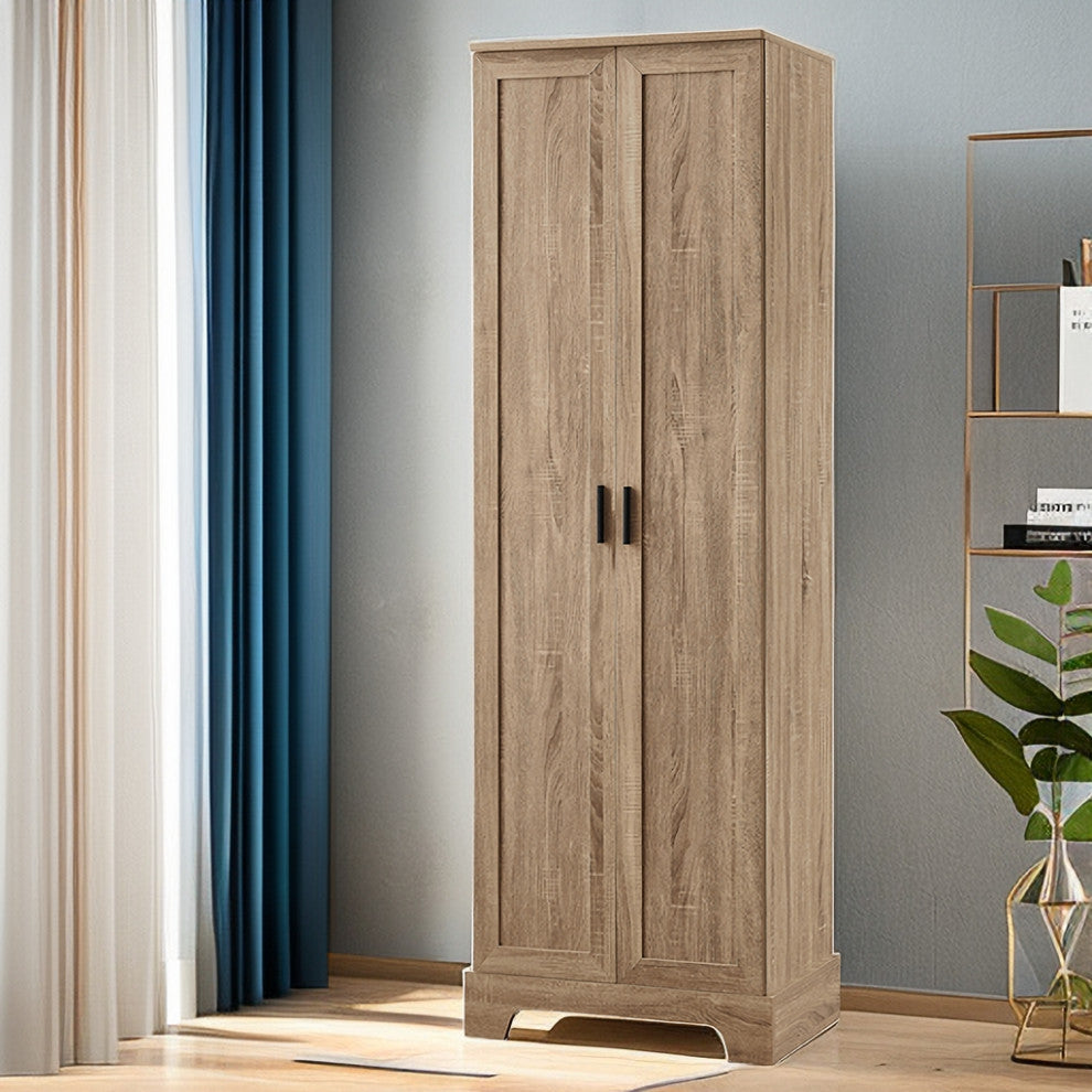 Brown Storage Cabinet With 2-Doors and Adjustable Shelf