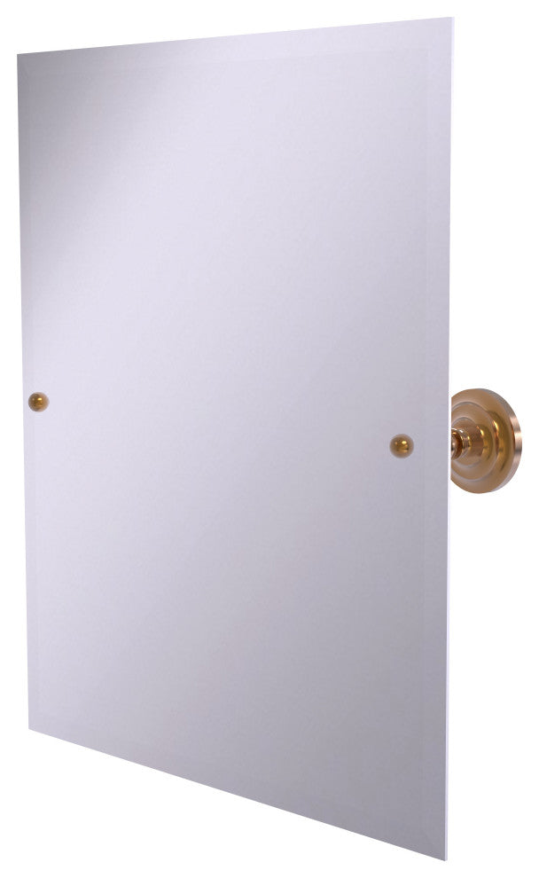 Frameless Rectangular Beveled Edge Tilt Mirror, Brushed Bronze