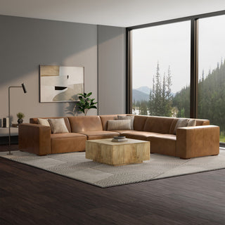 Rex Corner Sectional Modular Sofa in Genuine Leather