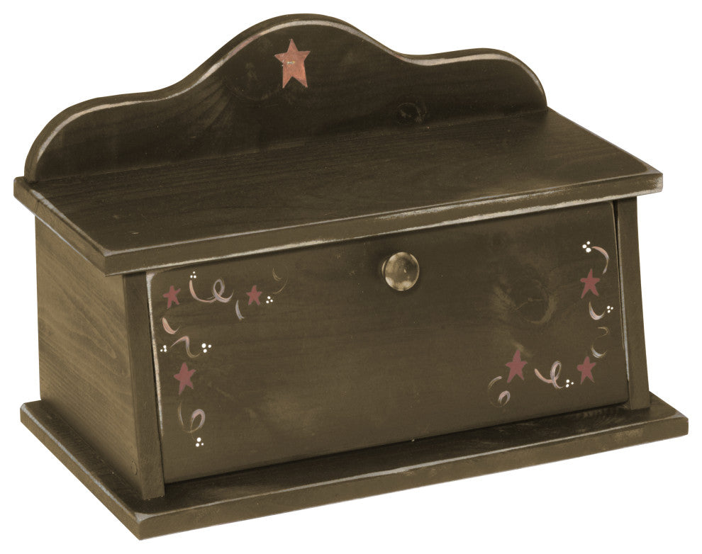Farmhouse Pine Bread Box, Olive Green