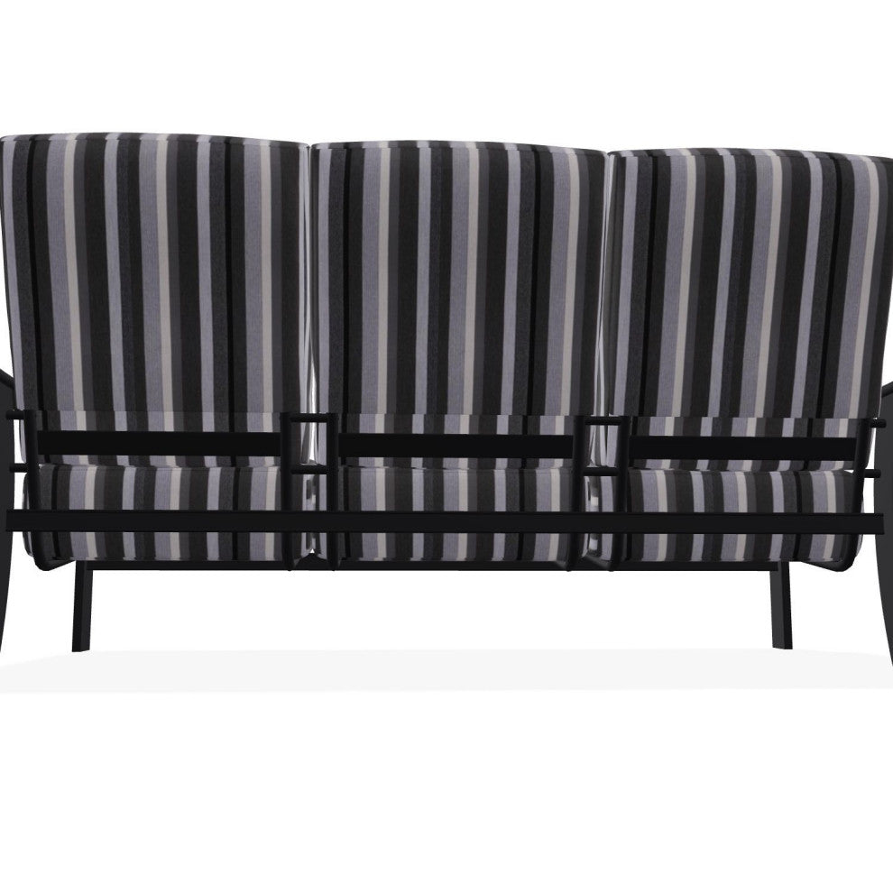St. Catherine Deep Seat 3-Seat Outdoor Sofa, Sensory Granite/Black