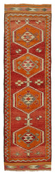 Rug N Carpet - Handwoven Oriental 3' 3" x 10' 8" Antique Runner Rug