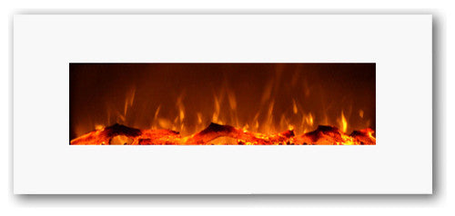 Ivory 50" Wide Wall Mounted Electric Fireplace, White