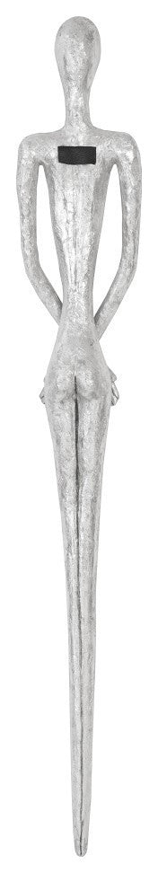 Skinny Female Wall Art, Resin, Silver Leaf