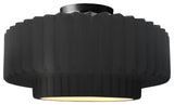 Radiance Medium Tier Pleated Semi-Flush, Matte Black Frame, Matte Black, LED