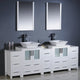 Torino 84" White Modern Double Sink Bathroom Vanity, Faucet FFT3112CH