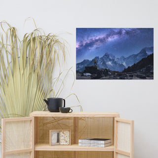 Stone Mountains and Milky Way Night Landscape Photo Loose Wall Art Print, 24" X 36"