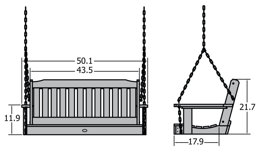 Lehigh Porch Swing, Coastal Teak, 4'