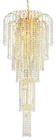 Elegant Falls Foyer Hall Light, Gold Finish With Royal Cut Crystal