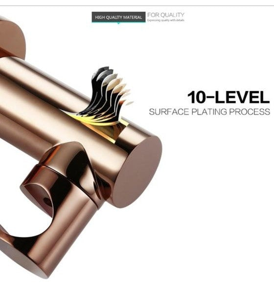 Solid Brass Rose Gold Shower Faucet Set With Handheld Shower